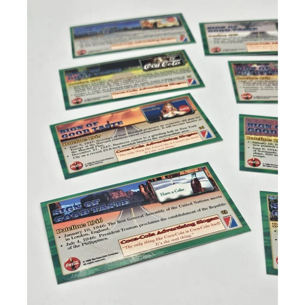 Coca-Cola Sign of Good Taste 1996 Non-Sport Trading Card Lot 8 Vintage